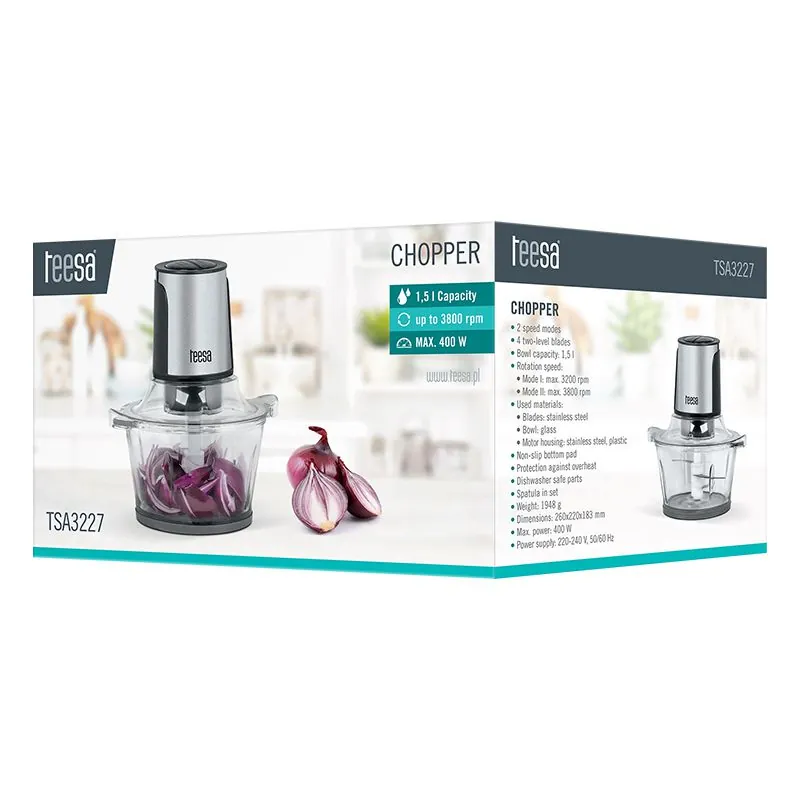 Tocator Chopper Bol Sticla 1.5L 400W Teesa