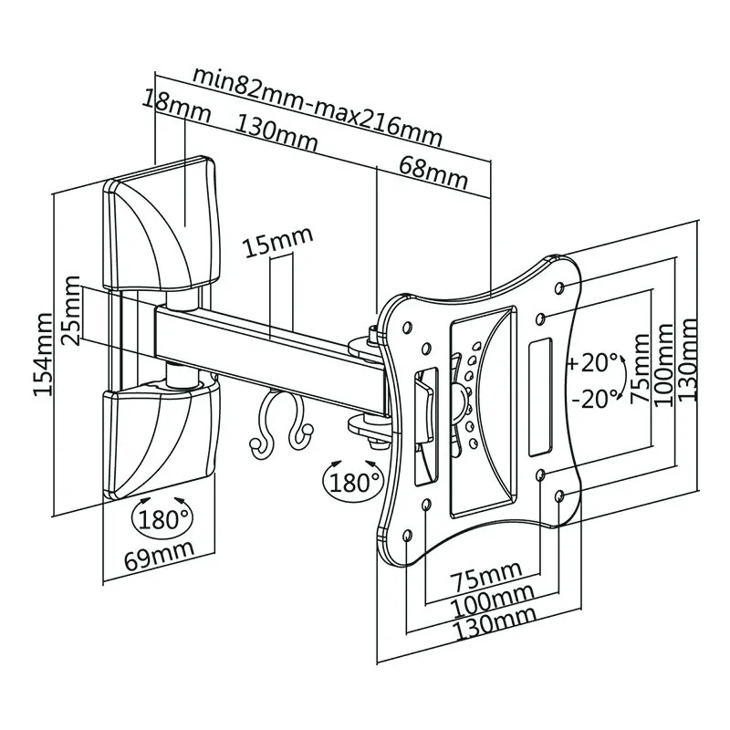 Suport TV de Perete 13-27 Inch Cabletech