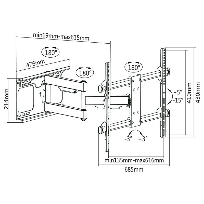 Suport TV de Perete 37-70 Inch Cabletech