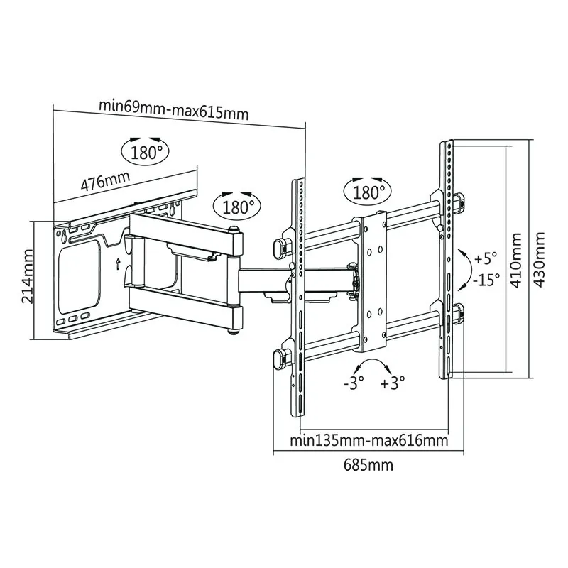 Suport TV de Perete 37-70 Inch Cabletech
