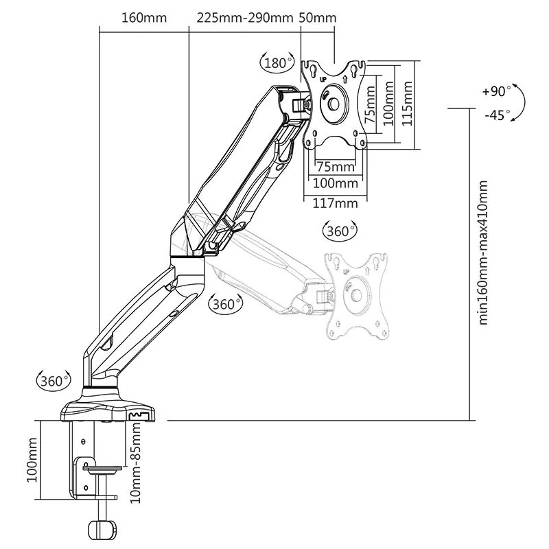 Suport Monitor 13-27 Inch Cabletech