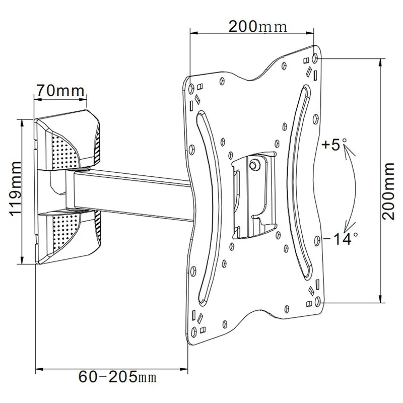 Suport TV 13-42 Inch Pivotare Orizontala/Vert