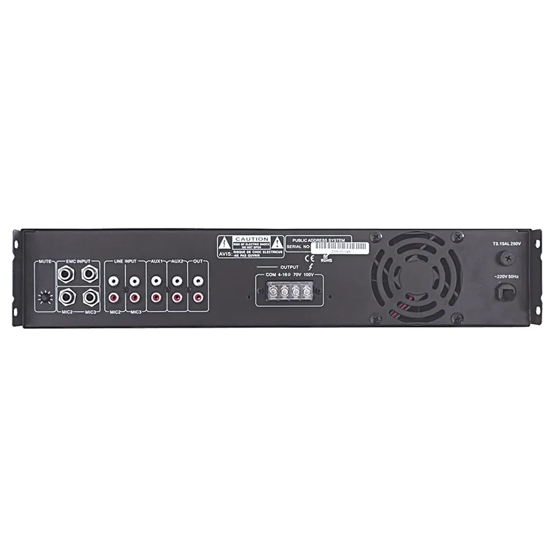 Amplificator Linie 100V 120W 3MIC/ 2AUX