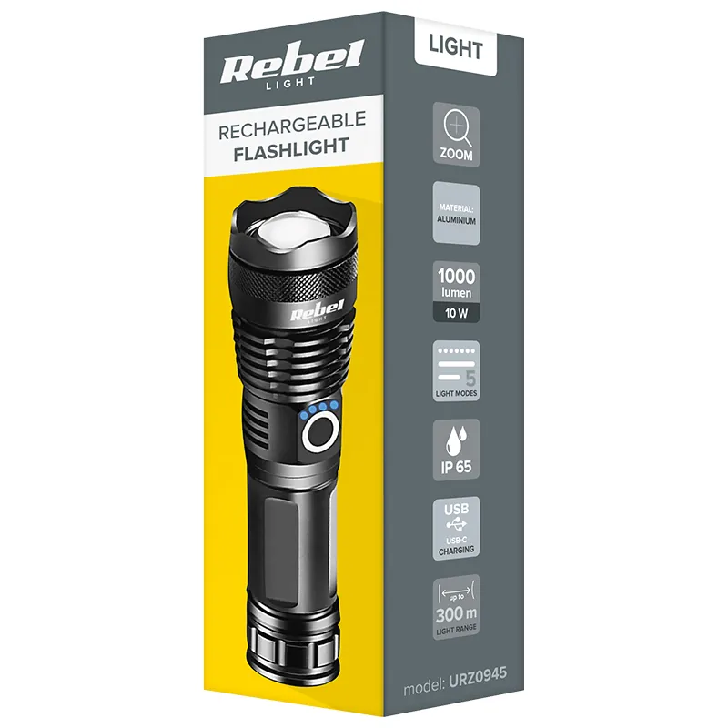 Lanterna LED Cree XHP50 10W 1000LM IP65 26650 Rebel