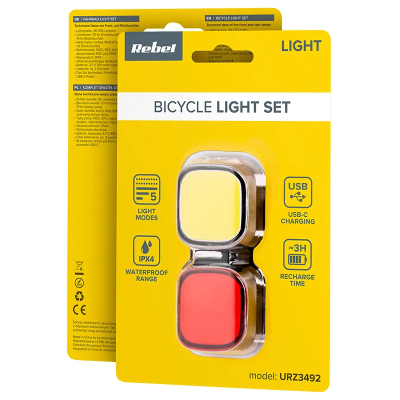 Set Iluminat Bicicleta Fata Spate USB