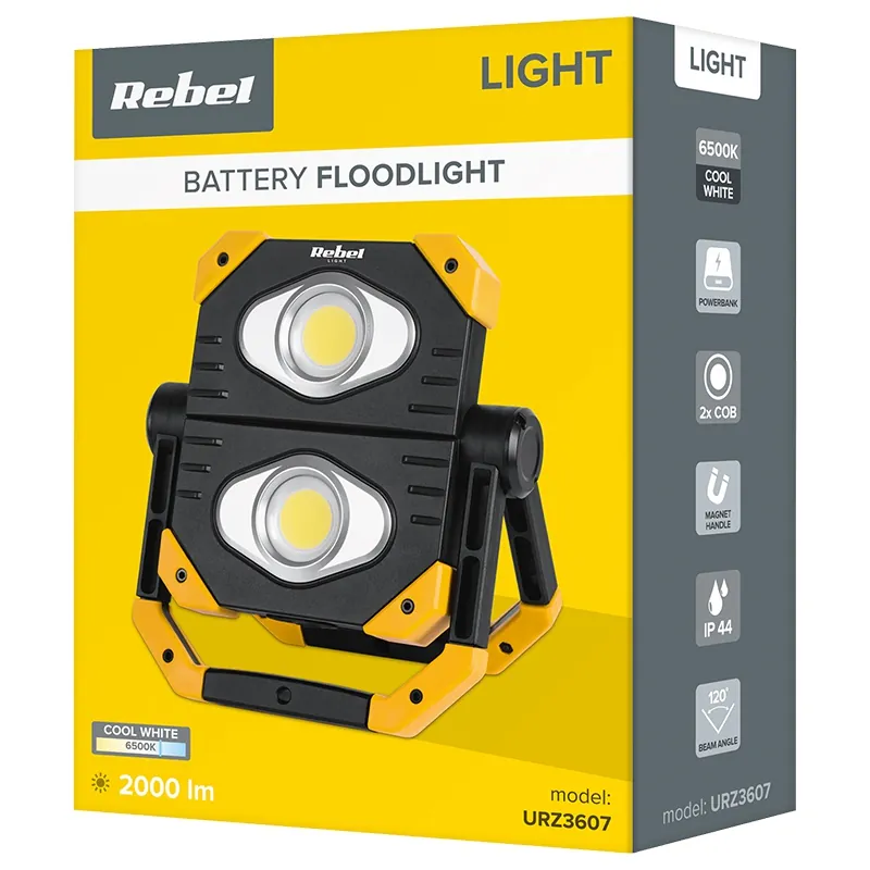 Reflector LED 2X 9.5W Cob Acumulator 3.7V 5AH Rebel