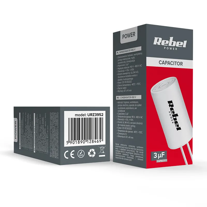 Condensator Motor 3UF 450V Rebel