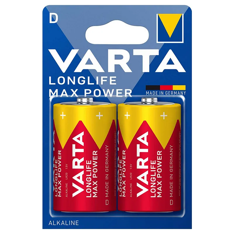 Baterie Alcalina Max Power LR20 Blister 2 Buc Varta