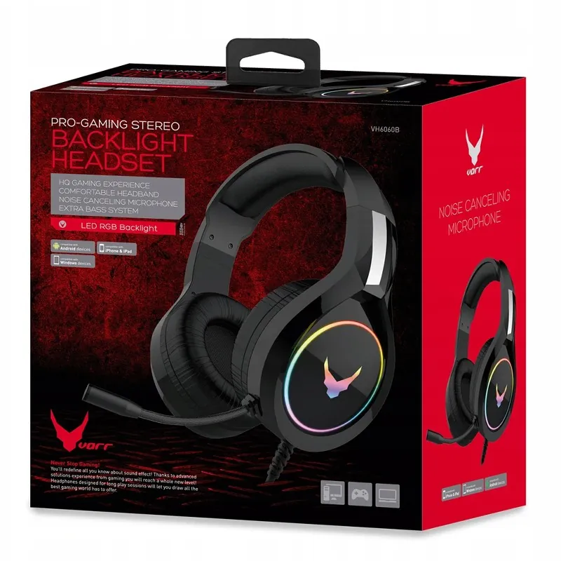 Casti Hi-Fi Stereo cu Microfon Gaming RGB Varr