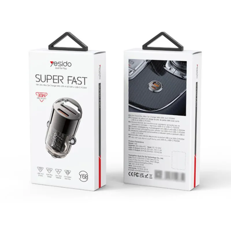 Incarcator Auto PD30W USB-A si USB-C