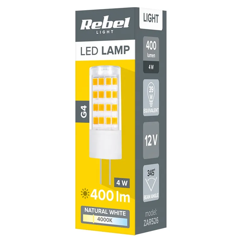 Bec LED G4 4W 4000K 12V Rebel