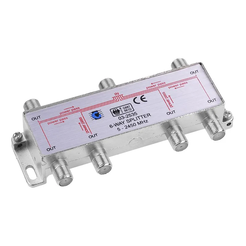 Splitter 6 Cai Power Pass 5-2450 MHZ
