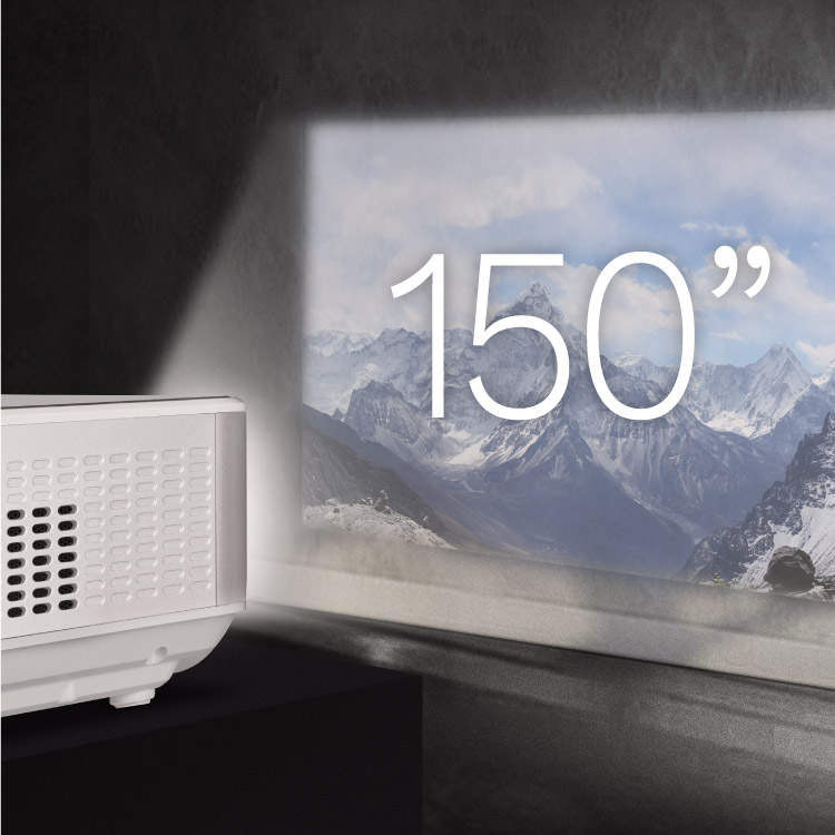 O gama larga de dimensiuni de proiectie Proiectie de 150 inch
