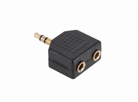Adaptor jack 3.5 tata - 2x jack 3.5 mama, auriu