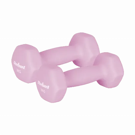 Gantere din fonta cu invelis neopren HEX 2 x 2 kg REBEL ACTIVE