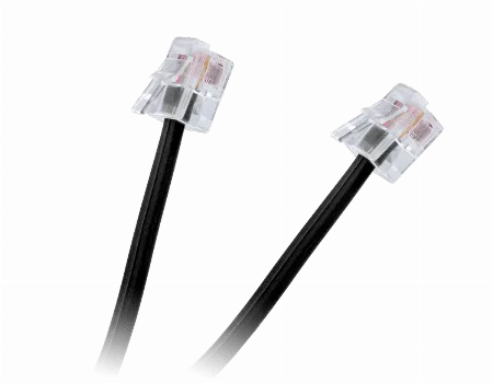 Cablu telefonic cu conectori 6P4C, negru, 5 m