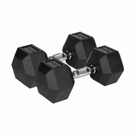 Set gantere hexagonale din fonta cauciucata 2 x 12,5 kg Rebel Active
