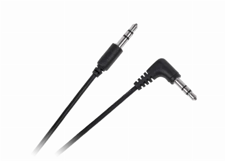 Cablu JACK 3.5 mm tata - JACK 3.5 mm tata 0,5 m cu un conector cotit si unul drept Cabletech Standard
