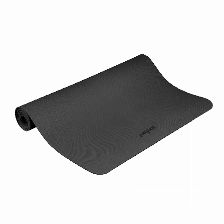 Saltea gimnastica 200x115 cm, grosime 1 cm, TPE, neagra Rebel Active