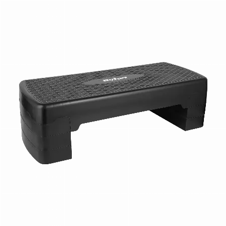 Step aerobic reglabil 68 cm, 3 trepte, negru, Rebel Active