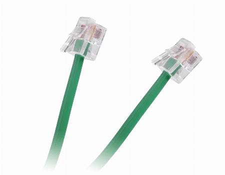 Cablu telefonic verde, stecher-stecher, 2 m