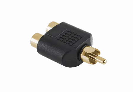 Adaptor RCA tata - 2x RCA mama, auriu