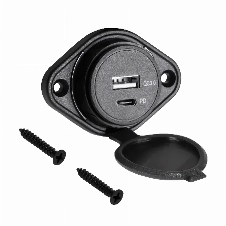 Incarcator auto montabil USB-A QC 3.0 si USB-C PD 18 W