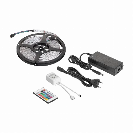 Set iluminat LED RGB 5 m cu controler, alimentator si telecomanda