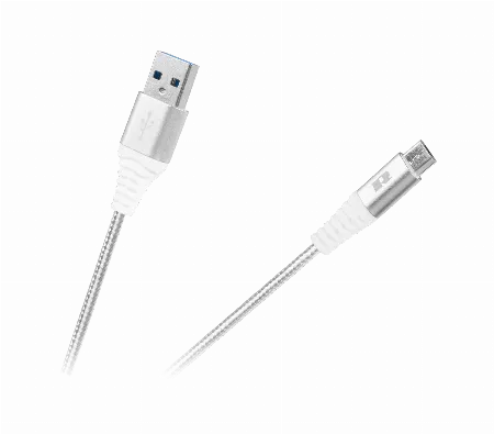 Cablu USB - micro USB Rebel 100 cm alb