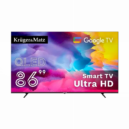 Televizor smart TV QLED 86 inch Krüger&Matz cu Google TV