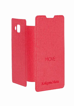 Husa tip flip Kruger&Matz MOVE rosie pentru telefoane cu diagonala de 4 inch