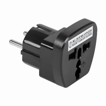 Adaptor universal de priza, negru