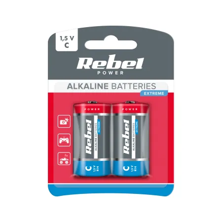 Baterie alcaline Rebel Extreme LR14 (C), 2 buc./blister