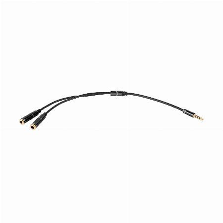 Cablu adaptor jack 3,5 mm 4 poli - 2x jack 3,5 mm stereo, 20 cm