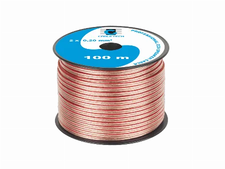 Cablu difuzor CCA 2 x 0,20 mm transparent 100 m