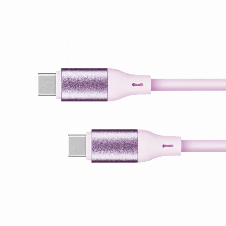 Cablu USB-C la USB-C 100 W 1 m silicon roz Kruger&Matz Basic