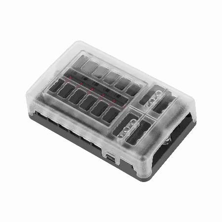 Bloc 12 sigurante auto 19 mm cu sina negativa si LED