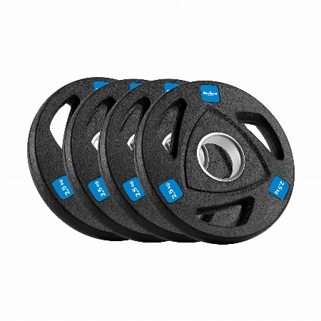 Set discuri greutate fonta cauciucate olimpice 4 x 2,5 kg, orificiu 51 mm