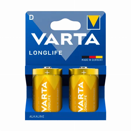 Baterie alcalina Varta LR20 Longlife (D), 1.5 V, set 2 buc.