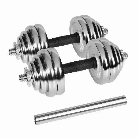 Gantere reglabile cromate cu valiza, set 30 kg Rebel Active