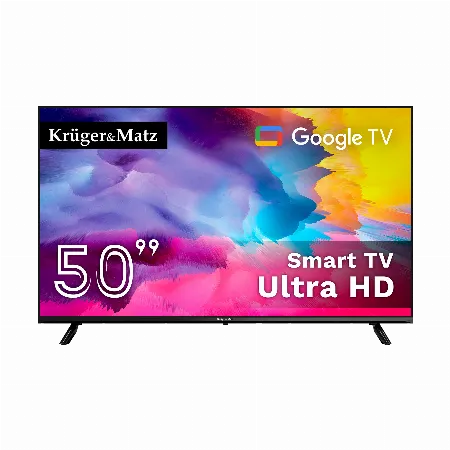 Televizor smart TV 50 inch Kruger&Matz KM0250UHD-SA cu Google TV, 4K UHD