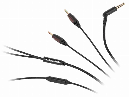 Cablu nylon cu microfon pentru casti Kruger&Matz
