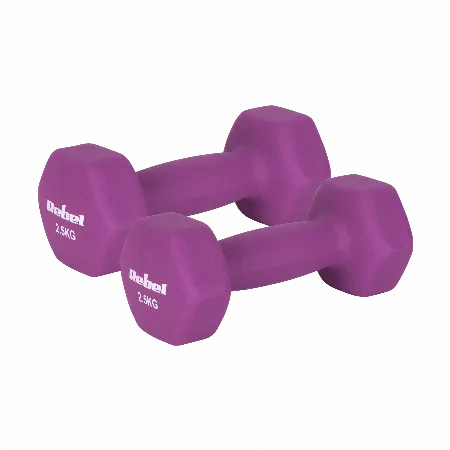 Gantere din fonta neopren HEX 2 x 2,5 kg REBEL ACTIVE