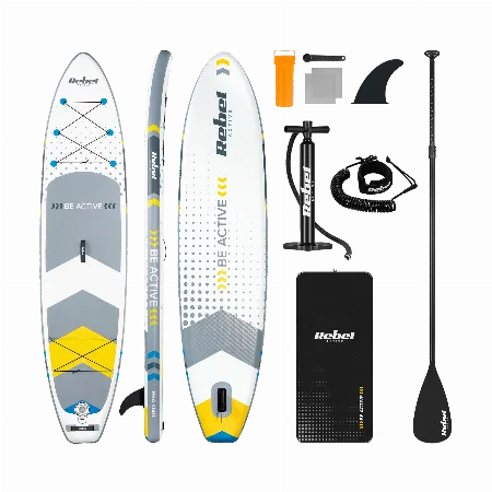 Placa SUP gonflabila Rebel Active RBA-4500, alba, 350 x 81 x 15 cm