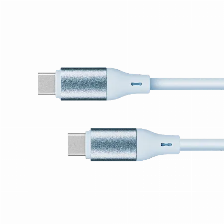 Cablu USB tip C - USB tip C 100 W 1 m din silicon albastru Krüger&Matz KM1269-1BL
