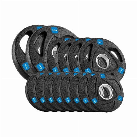 Set discuri greutate olimpice din fonta, cauciucate, 30 kg, Rebel Active