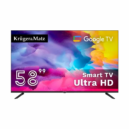 Televizor smart 58 inch 4K UHD cu Google TV Kruger&Matz KM0258UHD-G2