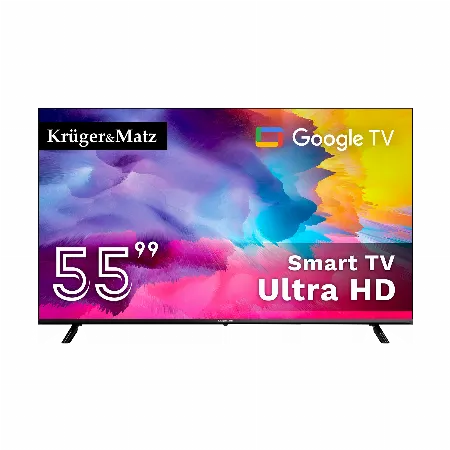 Televizor Smart TV Krüger&Matz KM0255UHD-SA, 55 inch (139,7 cm), UHD 4K, Google TV