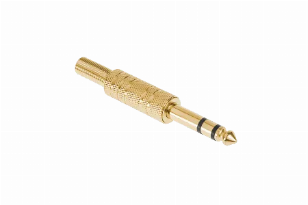Mufa tata jack 6.3 mm stereo, metal aurit