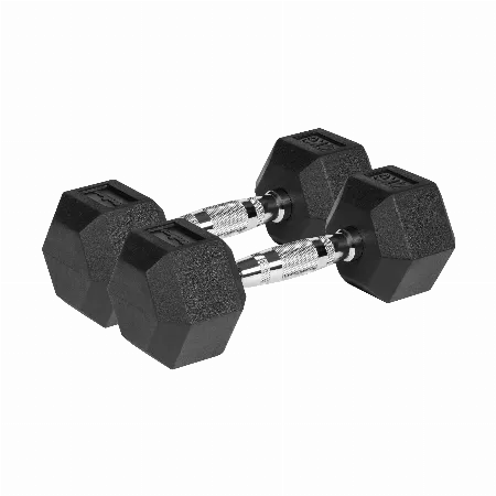 Gantere hexagonale din fonta acoperita cu cauciuc 2x4 kg Rebel Active